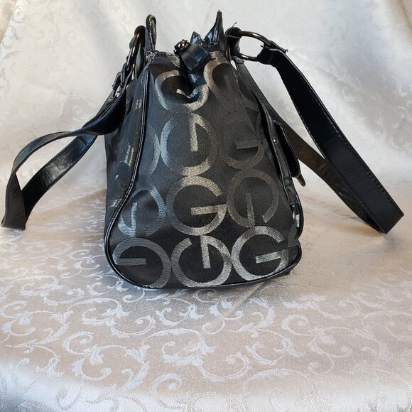Large G monogram handbag. Black with Silver embroidered G. - Picture 4 of 16